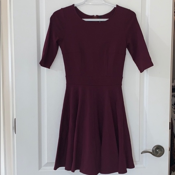 Lulu’s Just a Twirl Burgundy Dress! - Picture 3 of 4